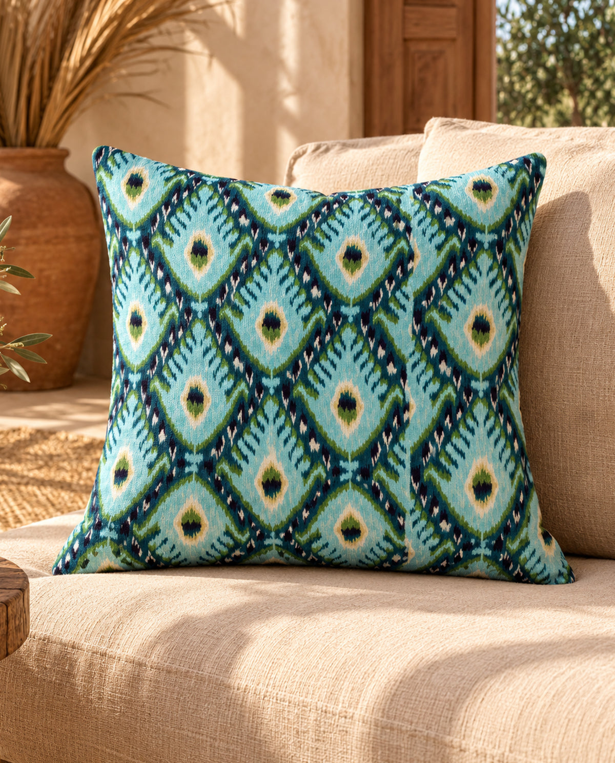 IKAT - printed velvet fabric ( covers only )