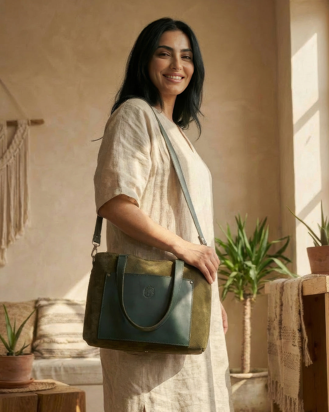 Henz suede bag - olive green