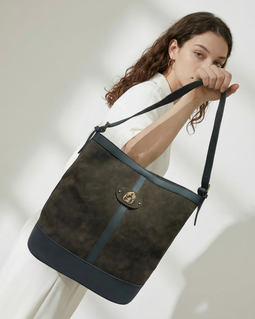 maral suede bag - olive green