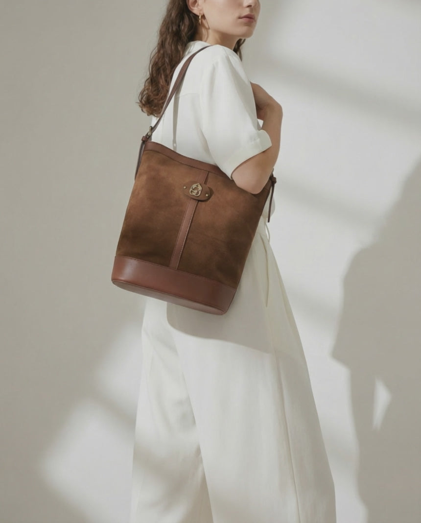 maral suede bag - camel