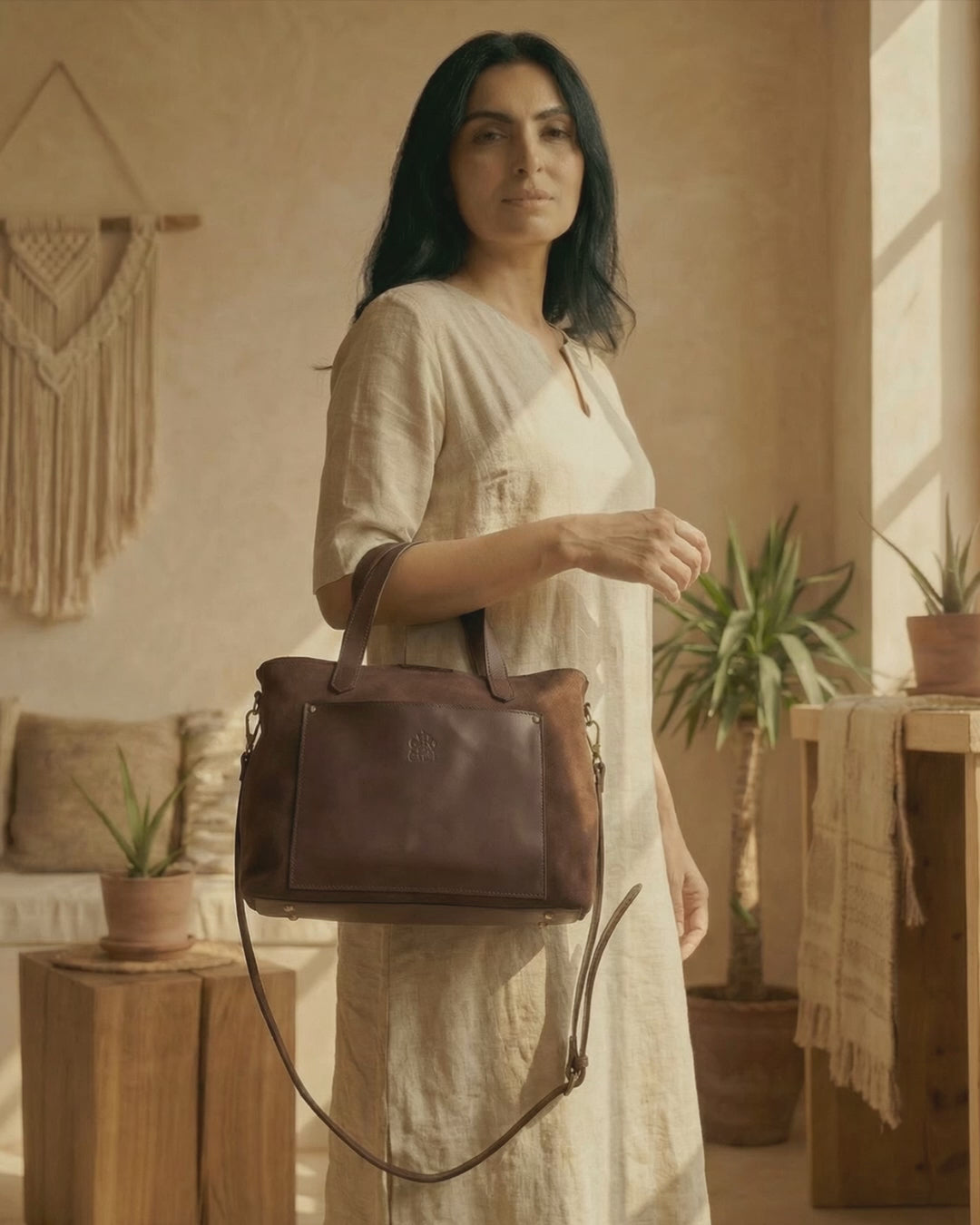 Henz suede bag - brown