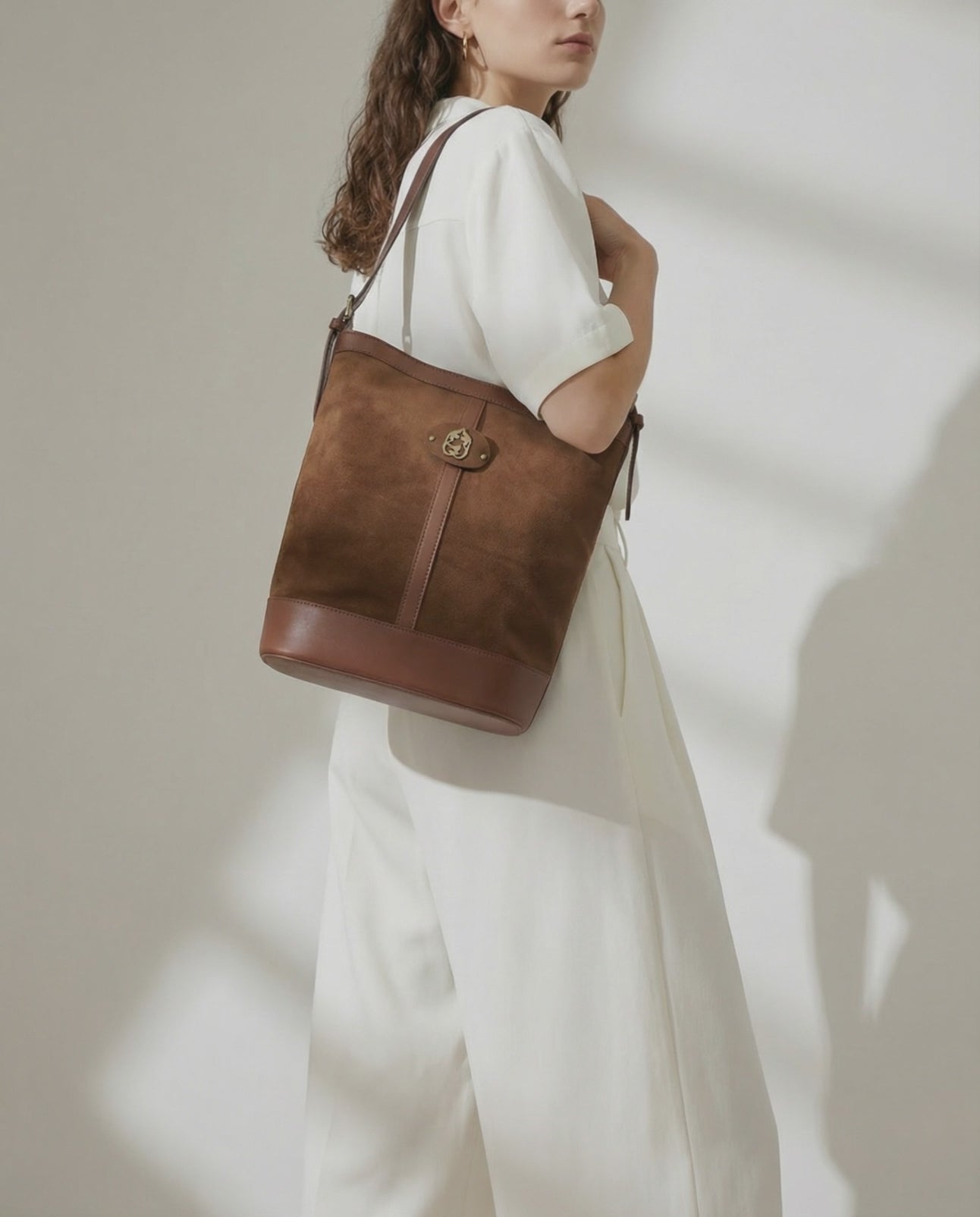 maral suede bag - camel – KashanStore
