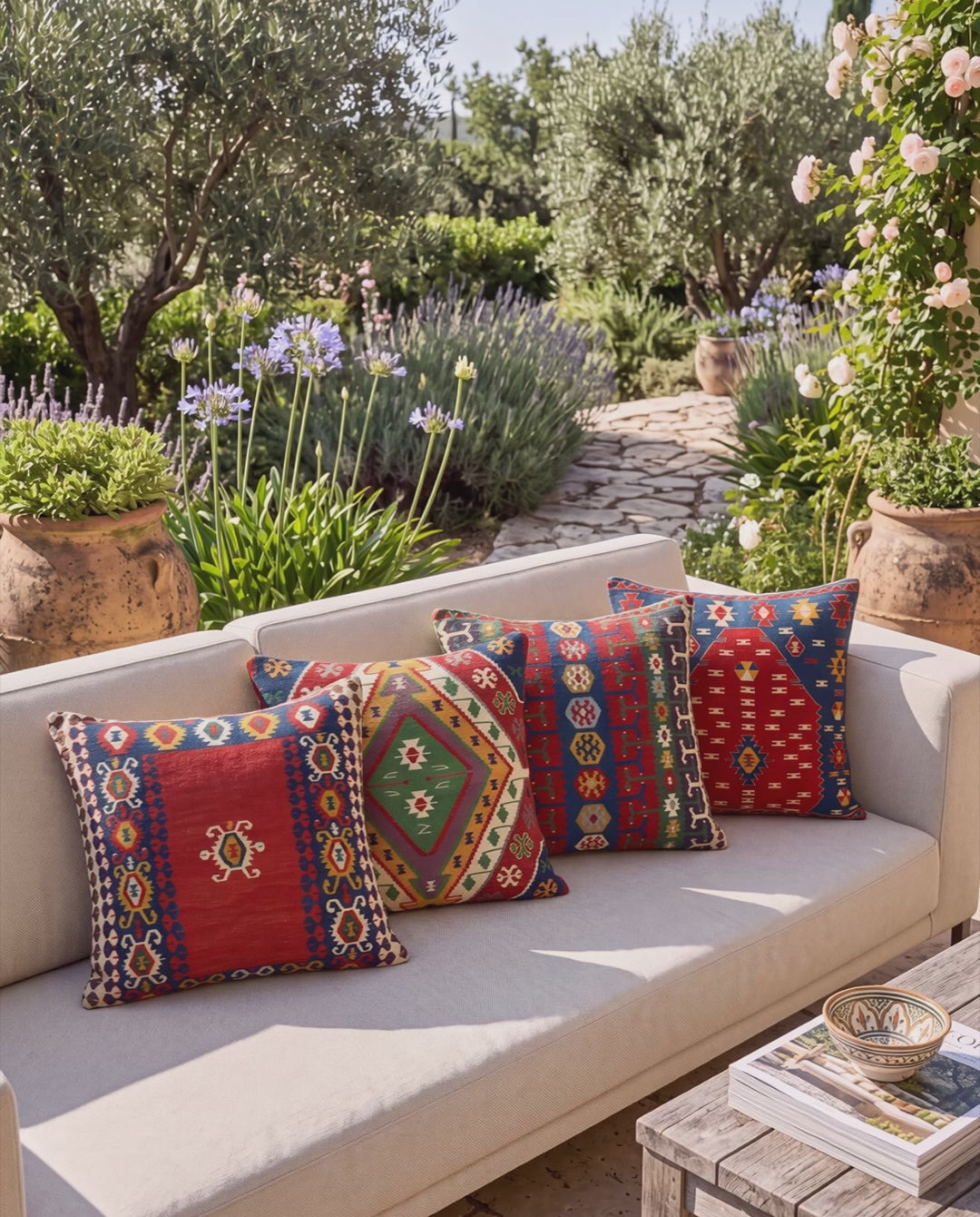 Turkish Kilim - printed velvet fabric