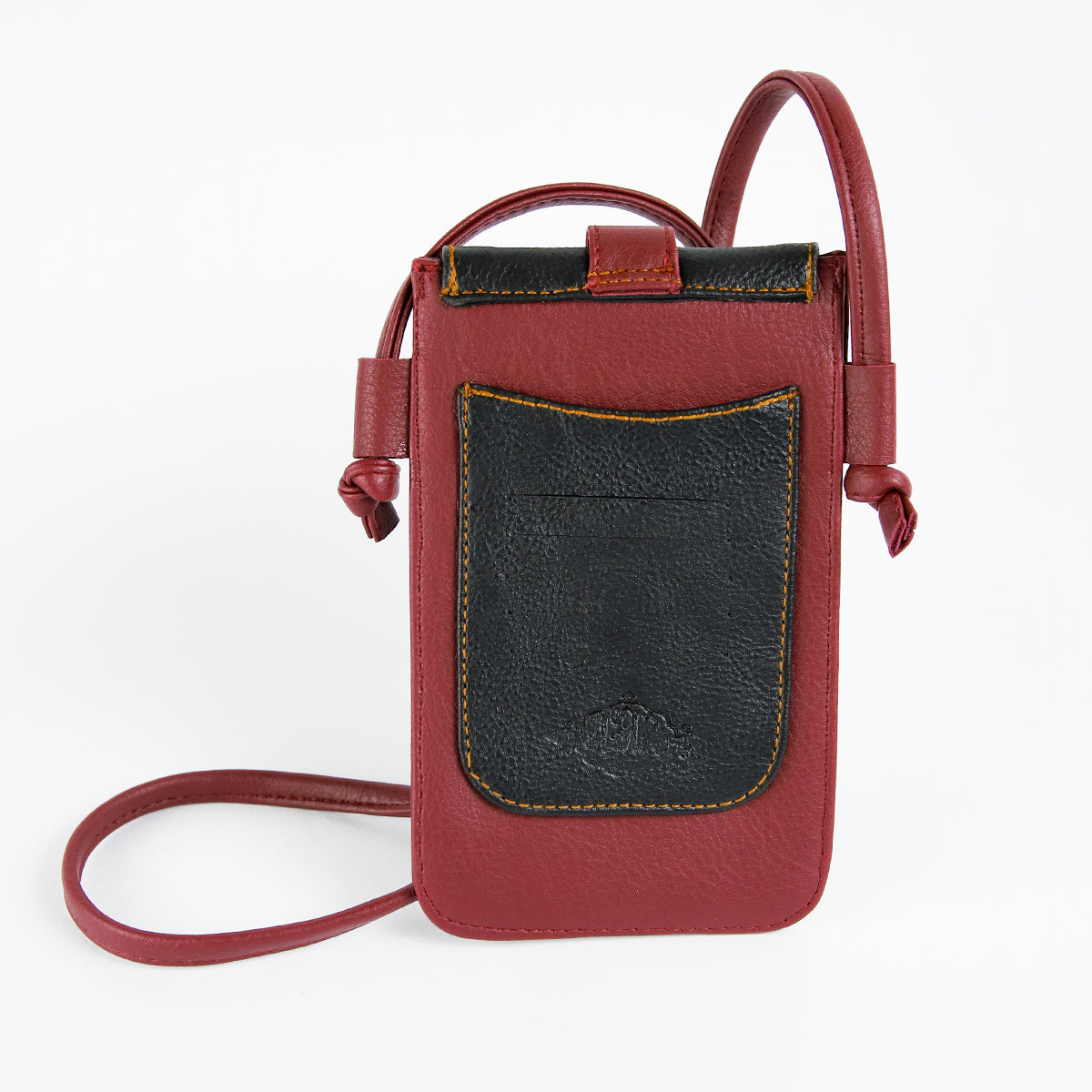 Mobile leather Case_ burgundy with Black
