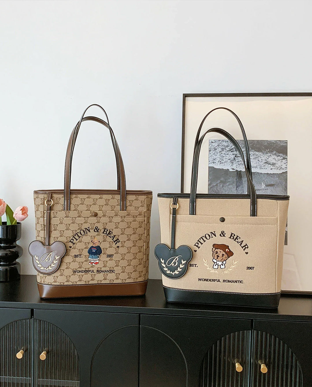 Piton & Bear - Casual Retro Tote Bag