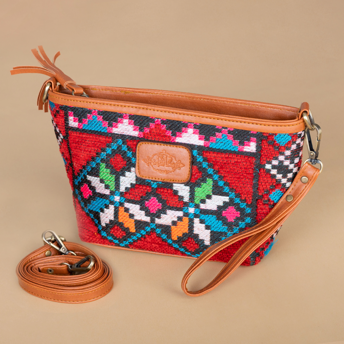 Small CROSS-BAG/ Hand-bag _Vintage Art