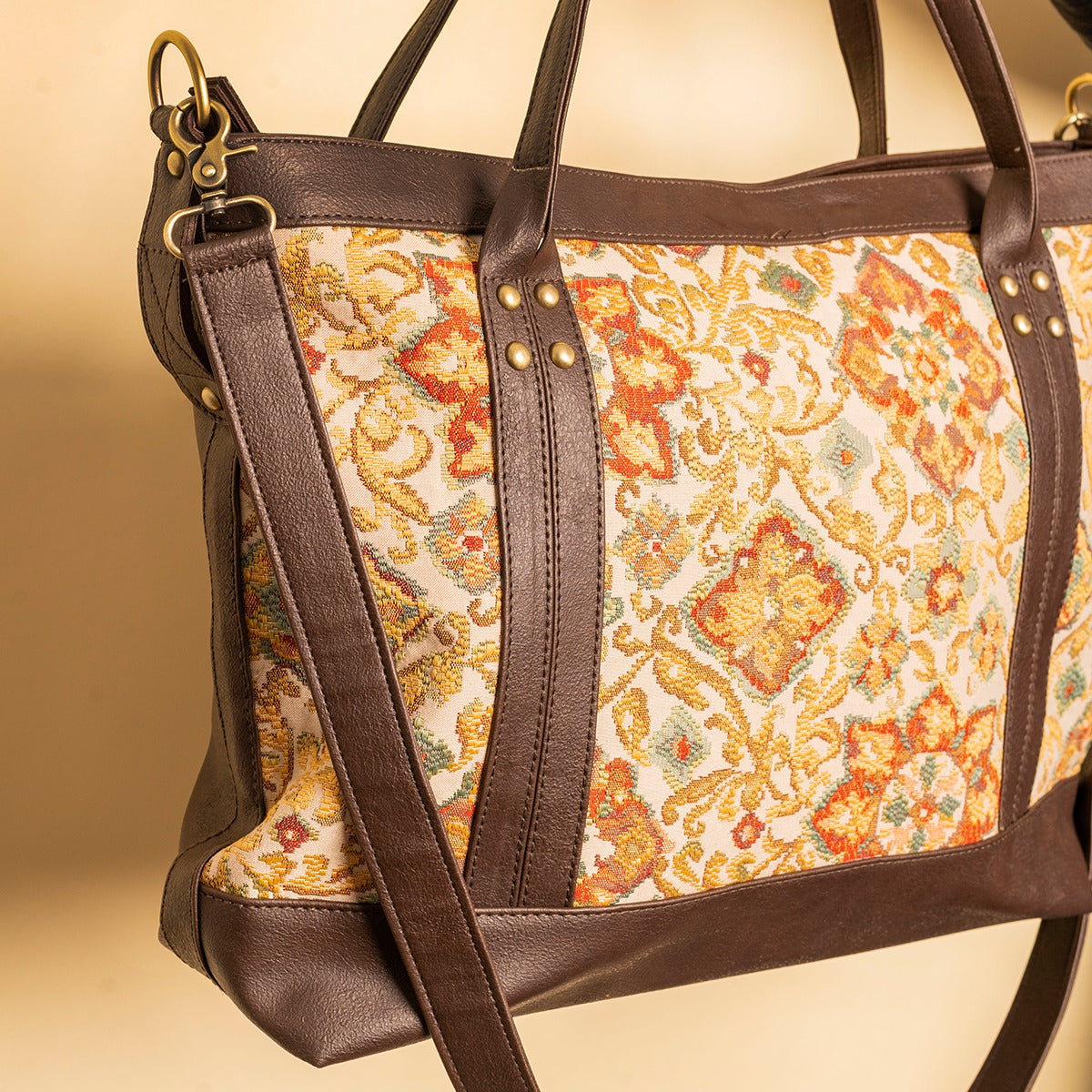CITYbag_flowery pattern _dark chocolate