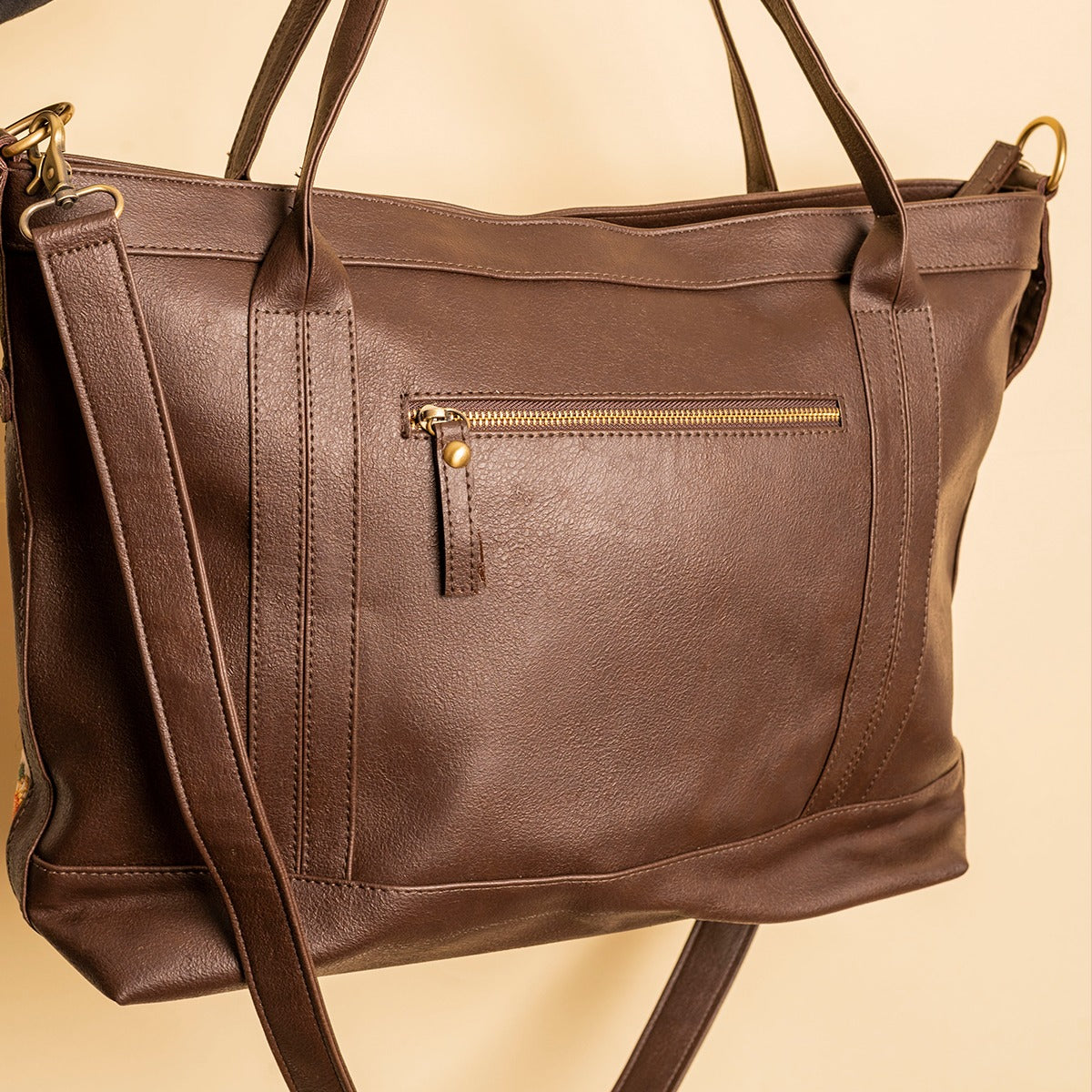 CITYbag_flowery pattern _dark chocolate