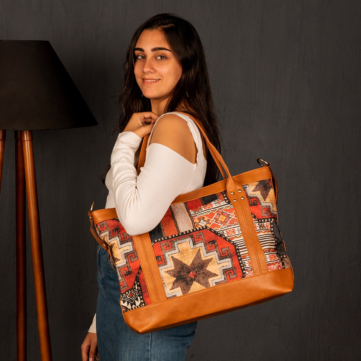 BOHO collage style _ Camel brown